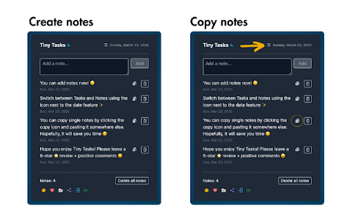 Tiny Tasks: a modern to-do list app screenshot 1