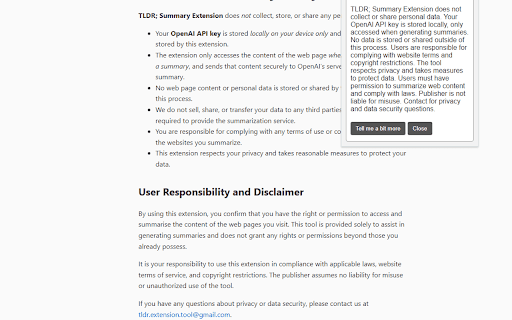 TLDR Summarizer screenshot 1