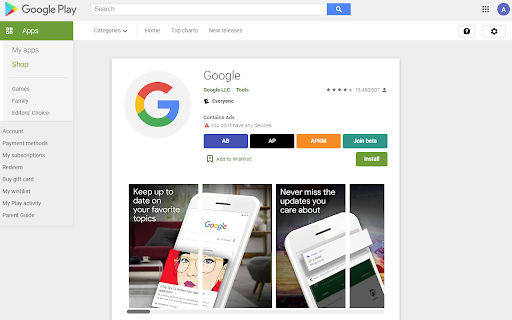 Toolbox for Google Play Store™ screenshot 1