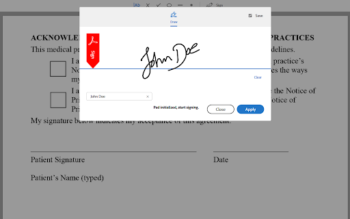 Topaz Adobe Sign Extension screenshot 1