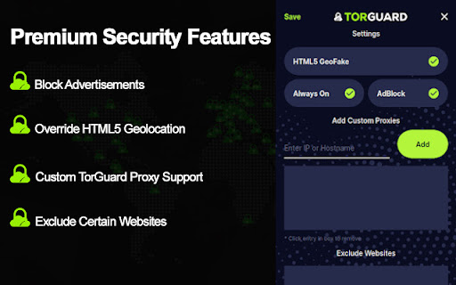 TorGuard VPN Extension screenshot 1