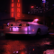 Toyota Supra Neon Night Road Live Wallpaper logo