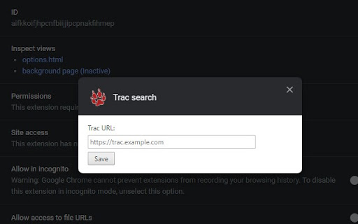 Trac search screenshot 1