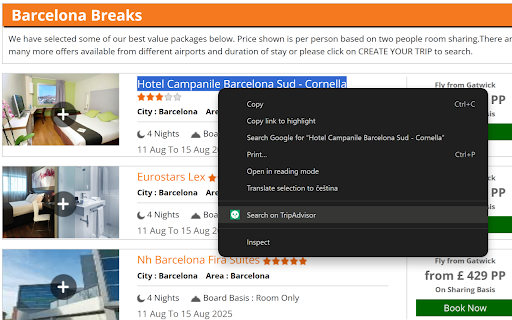 TripAdvisor Search screenshot 1