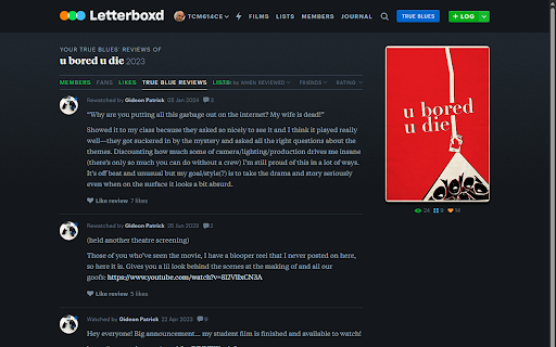 True Blue FriendsBoxd - Letterboxd Friends Filter screenshot 1