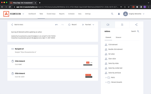 TrueAutomation Test Recorder screenshot 1