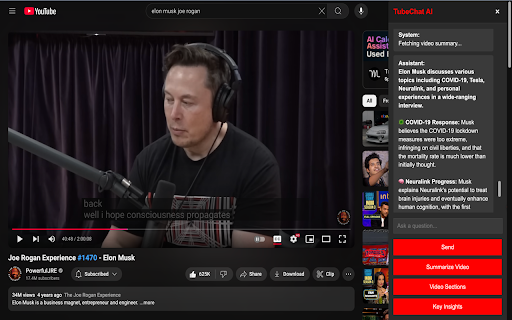 TubeChat AI - YouTube Video Chat screenshot 1
