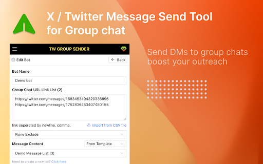 TwGroupDM - Twitter GroupChat Mass Sender screenshot 1