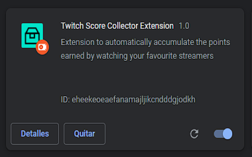 Twitch Score Collector Extension screenshot 1