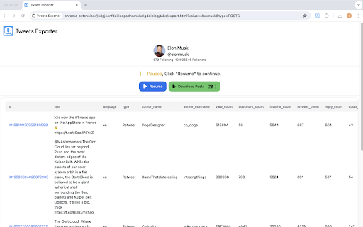 Twitter Comments Exporter screenshot 1