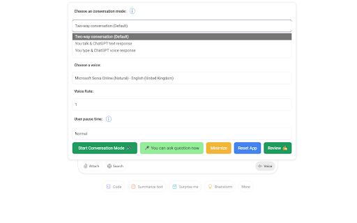 Two Way Voice for ChatGPT screenshot 1