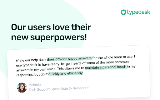 typedesk Canned Responses screenshot 1