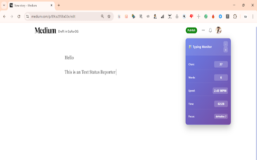 Typing Stats - Blog Writer Helper screenshot 1