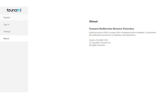 Tzunami URL Redirection screenshot 1