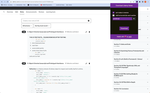 Udemy Notes Downloader screenshot 1