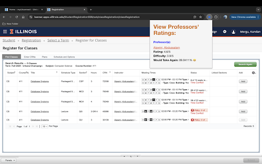 UIUCProfCritic screenshot 1
