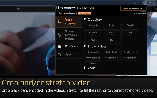 Ultrawidify screenshot 1
