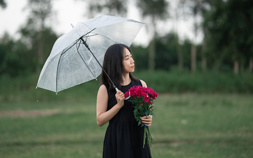 Umbrella pink purple flowers screenshot 1