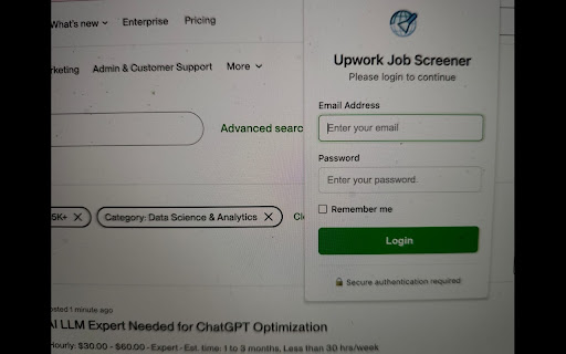 Upwork Job Screener screenshot 1
