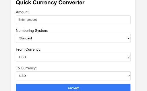 User Friendly Currency Converter Extension screenshot 1
