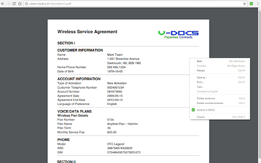 V-DOCS for Chrome screenshot 1