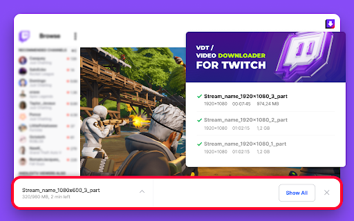 VDT | Video Downloader for Twitch screenshot 1