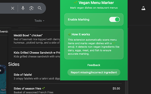 Vegan Menu Marker screenshot 1