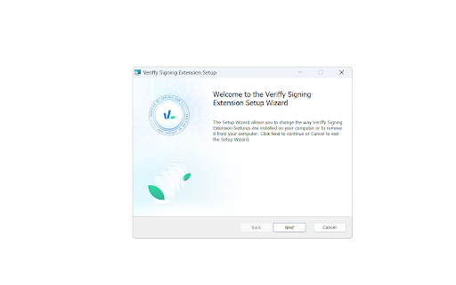 Veriffy Signing Extension screenshot 1