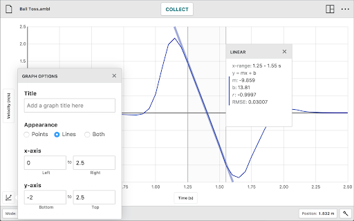 Vernier Graphical Analysis screenshot 1