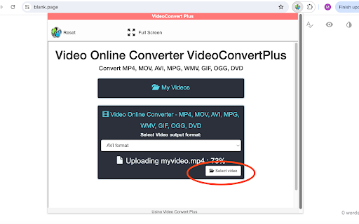Video converter online VideoConvertPlus screenshot 1