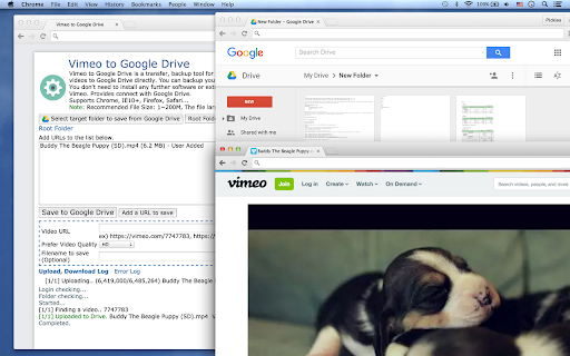 Vimeo™ to Google Drive screenshot 1