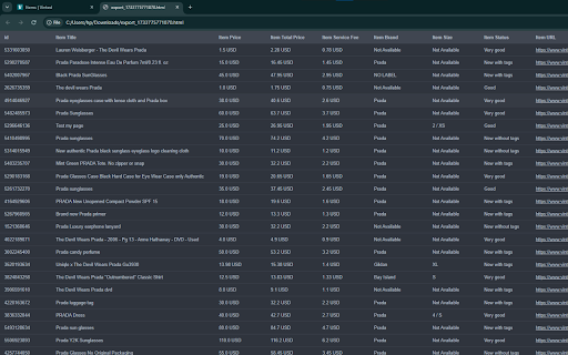 Vinted Scraper: Export Search, Products, Sellers & more screenshot 1