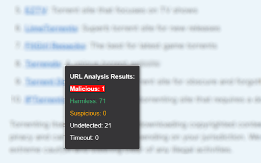 VirusScanLink: Secure Browsing Assistant screenshot 1