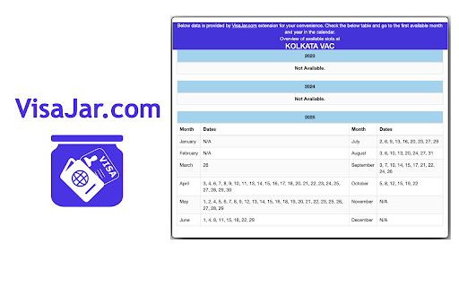 VisaJar - View US Visa Slots at US Consulates screenshot 1