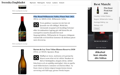 Vivino search screenshot 1