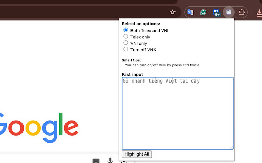 VNK - Vietnamese Input Method screenshot 1