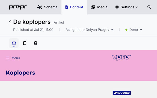 VPRO: Prepr navigator screenshot 1