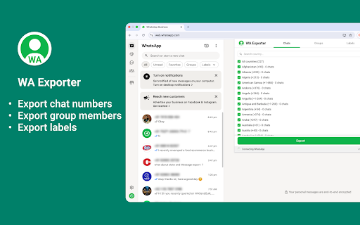 WA export: Export WhatsApp contacts screenshot 1