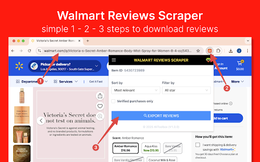 Walmart Reviews Scraper - Extract Reviews from Walmart™️ screenshot 1