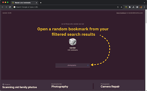 Wander your bookmarks screenshot 1