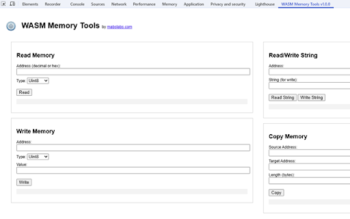 WASM Memory Tools screenshot 1