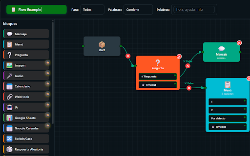 Wasubot - Chatbot - Marketing - Conversation Flows screenshot 1