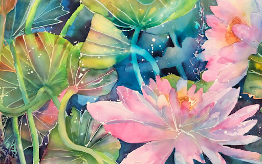 Watercolor Lotus Flowers screenshot 1