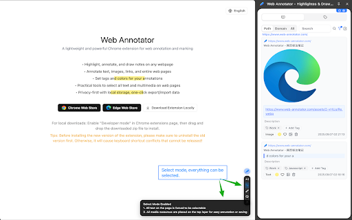 Web Annotator - Highlightes & Draw & Notes screenshot 1