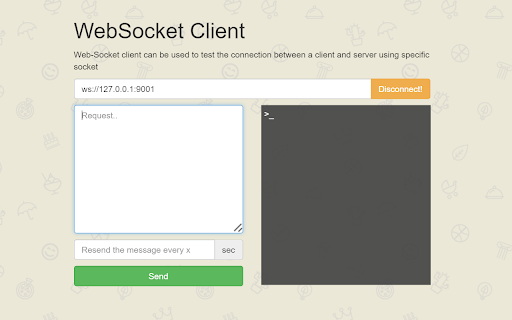 Web-Socket client screenshot 1