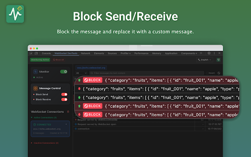 WebSocket DevTools screenshot 1