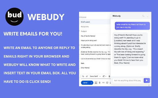 Webudy AI Chrome Extension Assistant screenshot 1