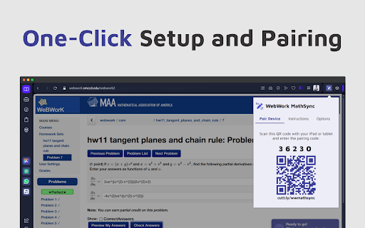 WebWork MathSync screenshot 1