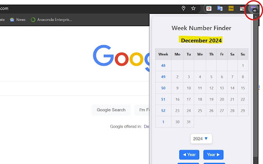 Week Number Finder screenshot 1