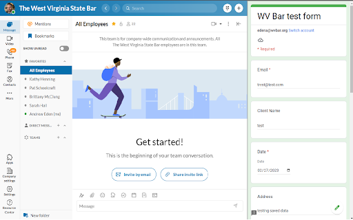 West Virginia Tuesday Legal Connect Call Form screenshot 1